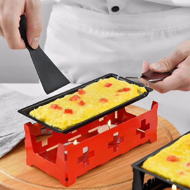 Q1Jb Formaggio Portatile Raclette Pan Forno Grill Piastra Da Forno Teglia Spatola