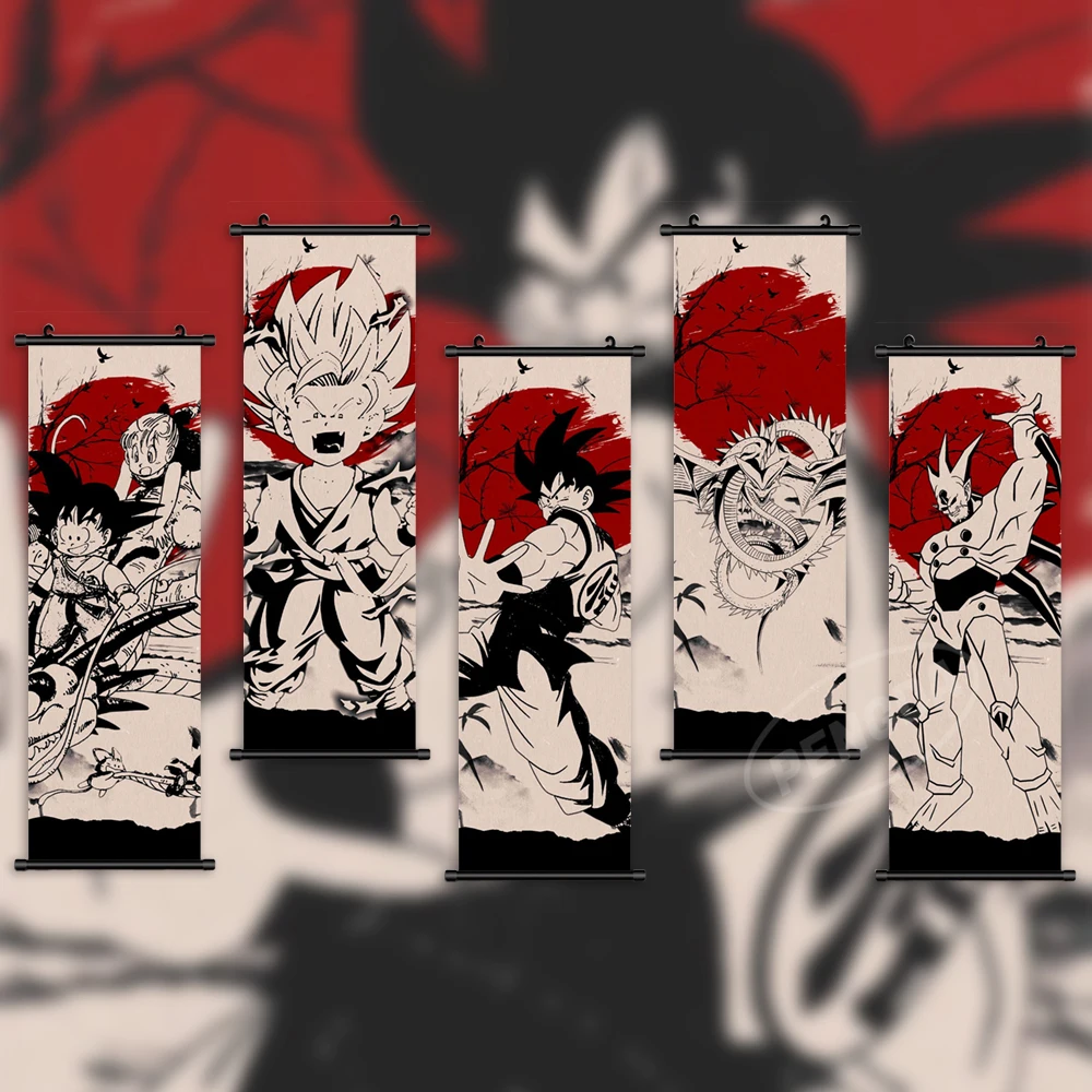 

Wall Artwork Anime Canvas Dragon Ball Pictures Goku Painting Vegeta IV Printed Poster Son Gohan Hanging Scrolls Home Decoration