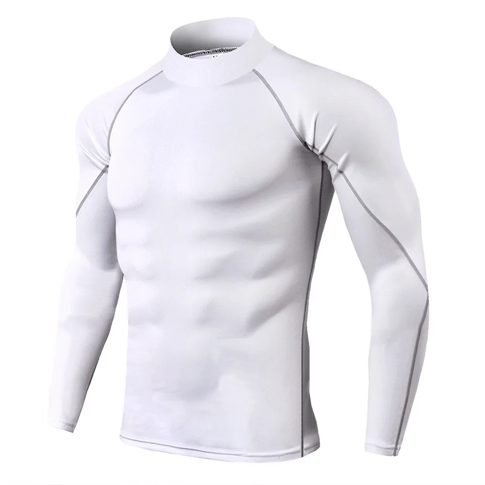 Camiseta deportiva para hombre, camiseta de secado rápido para culturismo y correr, camiseta de compresión de manga larga para gimnasio, camiseta ajustada para Fitness para hombre Rashgard
