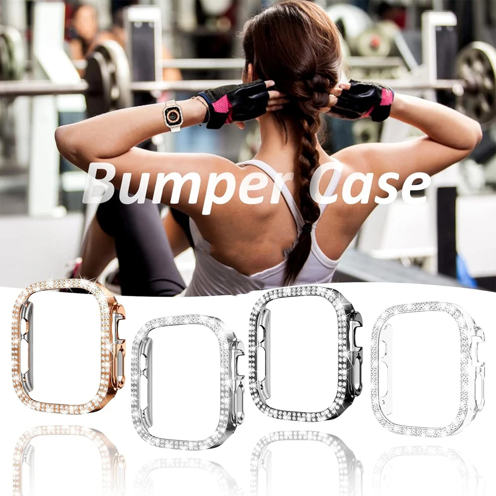 Diamond Hard Cover for Apple Watch – Elegant Protective Bumper Frame