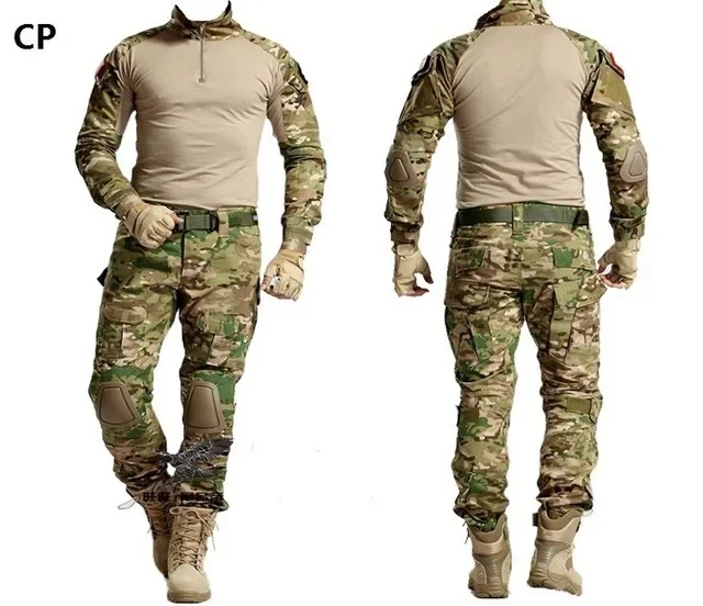 Tactical Uniforms Men Rip-stop Camouflage Hunting Clothing Sets Training Hiking ClimbingSecurity Suits Hunt Clothes S-5XL