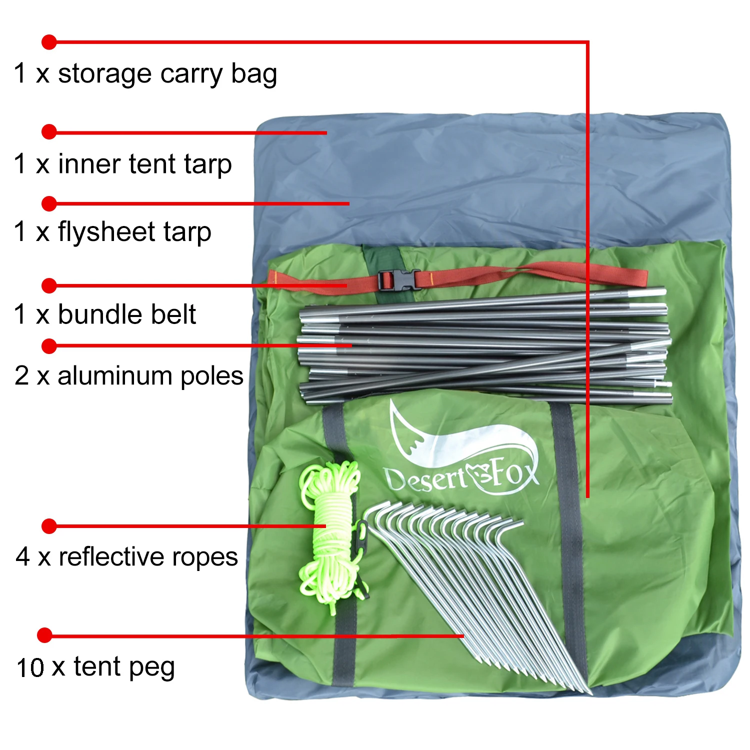 Desert Fox 2 Person Backpack Tent Lightweight 3 Seasons 4