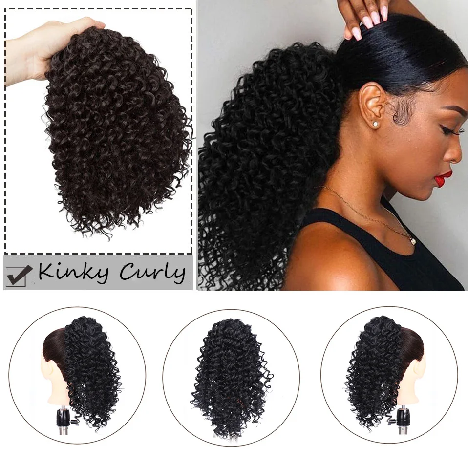 Synthetic Afro Kinky Curly Hair Extension for Women