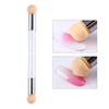 1Pcs Gradient Shading Nail Brush Double-ended Soft Sponge Replaceable Heads Nail Art Brush Rhinestone Handle Nail Painting Brush 6