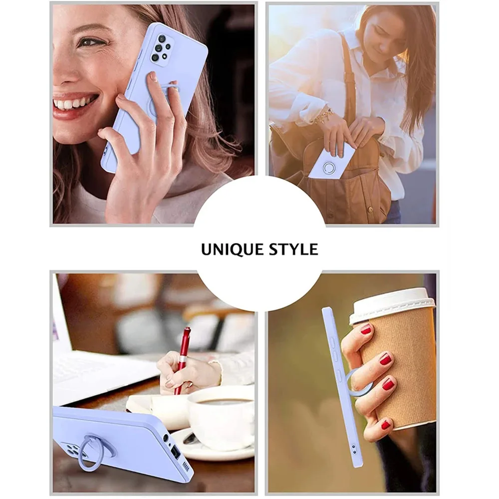 Magnetic Ring Holder Liquid Silicone Phone Case