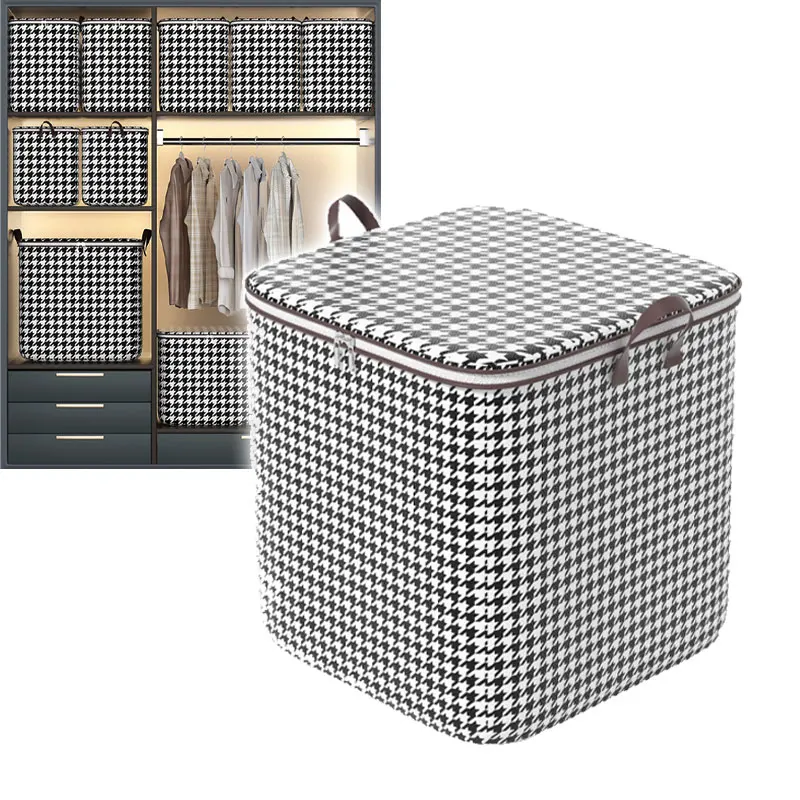 100L Large Capacity Pouch Storage Bags Clothes Quilt Organizer Container Non-woven Laundry Basket Dustproof Portable Luggage Bag 6