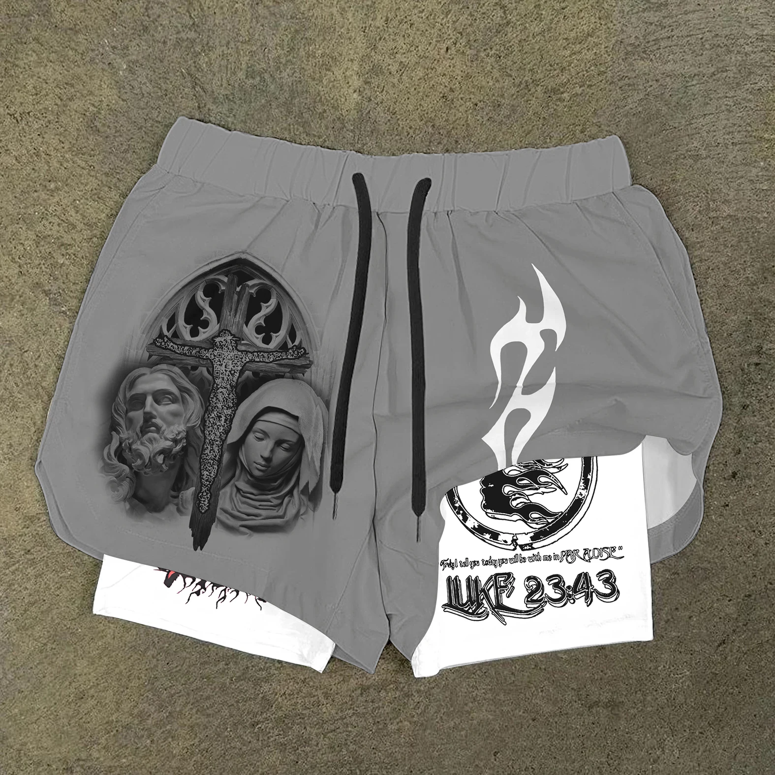 New Digital Printed Fashionable High Quality Sports and Leisure Double layer Shorts for Men Quick drying Running Training Beach 5