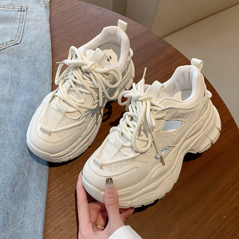 

Women's Luxury Thick Sports Shoes 2023 Mesh Designer Breathable Shoes Women's Sports Running Leisure Fitness Vulcanized Shoes