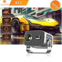 Vevshao a12 projetor mini portátil led vídeo android 13.0 wifi 6 espelho smartphone para 1080p 4k vídeo projetor de cinema em casa