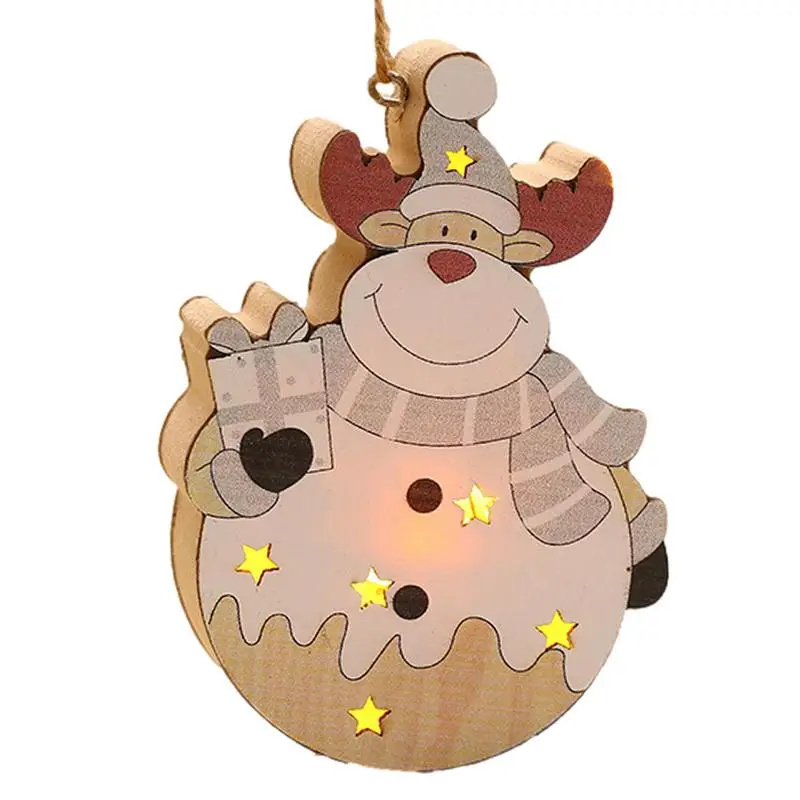 

Lighted Christmas Tree Wood Ornament Lighted Pendants For Christmas Atmosphere Seasonal Decors For Wall Window Christmas Tree