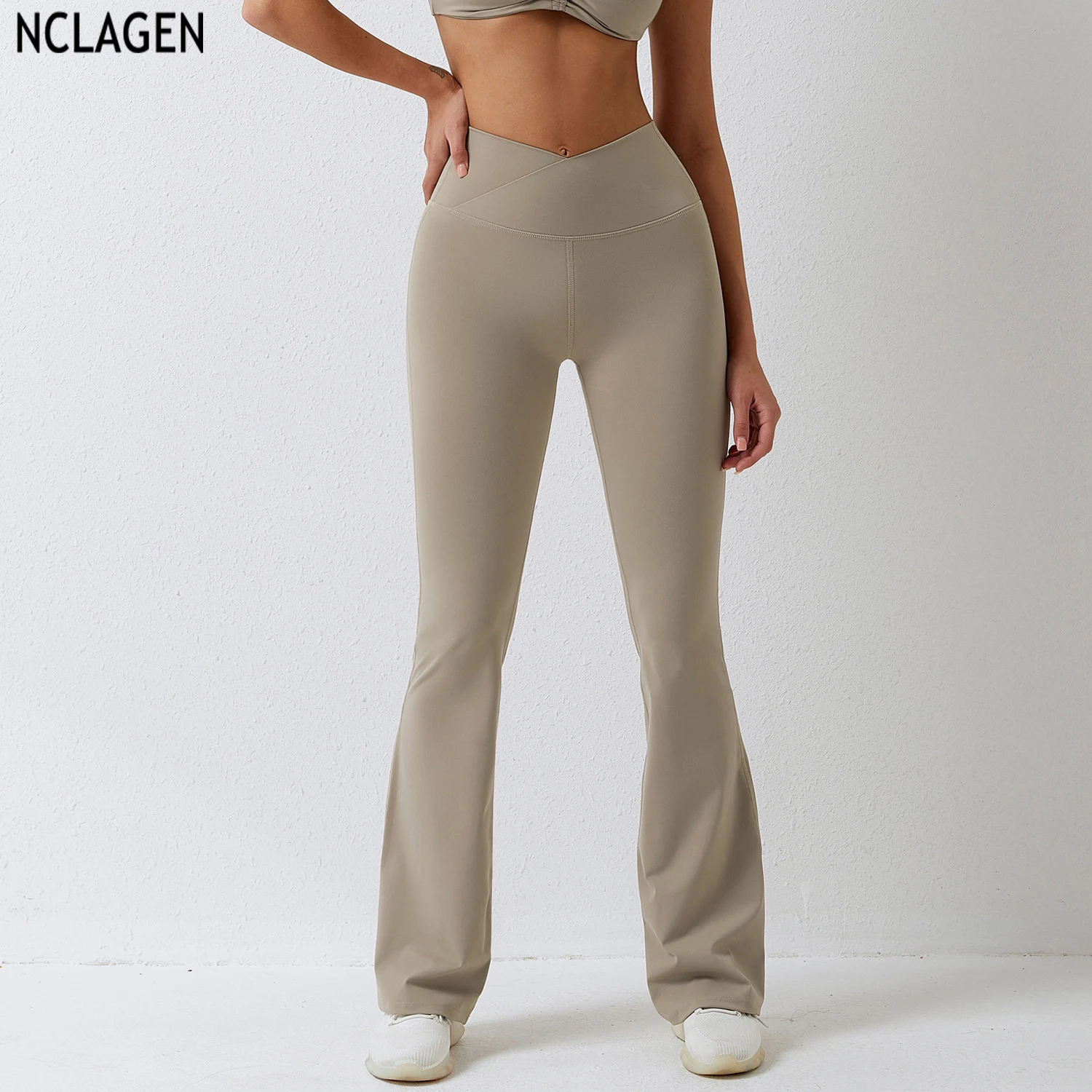 

NCLAGEN Tight Dance Wide Leg Pants High Waist Casual Flared Pants Fitness Training Exercise Yoga Loose Gym Workout Breathable