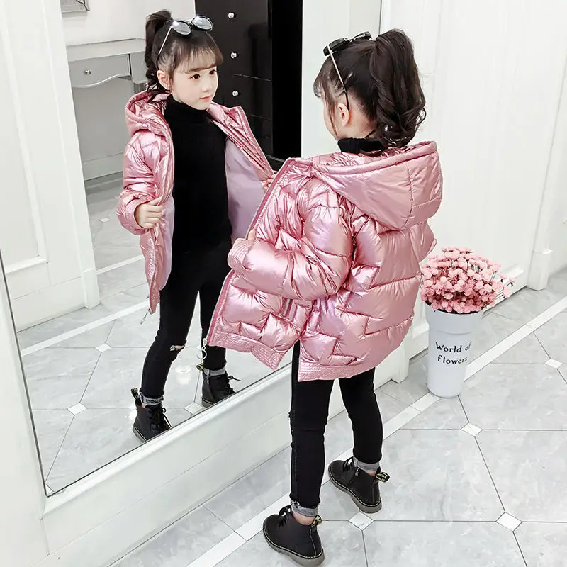 Giacca Invernale Per Ragazze Cappotto Teen Kids Parka Snowsuit Fashion Bright Capispalla Impermeabile Abbigliamento Per Bambini 4 6 8 10 12 14 Anni