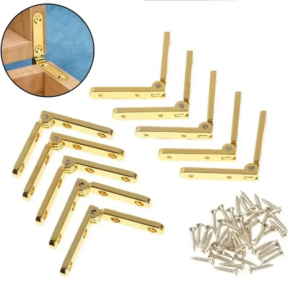 90 Degree Hinges 10pcs Wooden Box Zinc Alloy Hinge Folding Hinges Screws Jewellery Case Cabinet Furniture Hardware Furniture Hinge Wooden Box Hinge Cabinet Hinges Cabinet Door Hinges