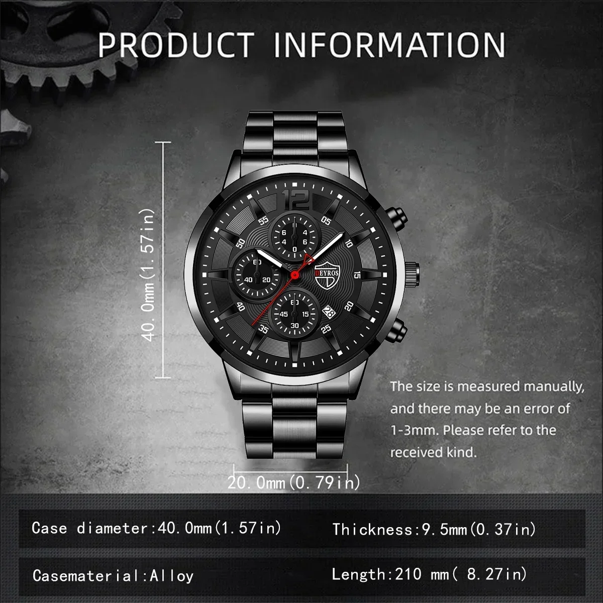 4 قطع من ساعات الكوارتز الكلاسيكية للرجال باللون ا...