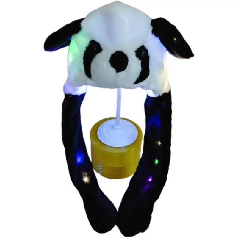 Funny Glowing Hat Moving Ears LED Light-Up Plush Pink Pig Tiger Cap Kids Adults Animal Party Theme Cosplay Hat Cosplay Prop Accessories