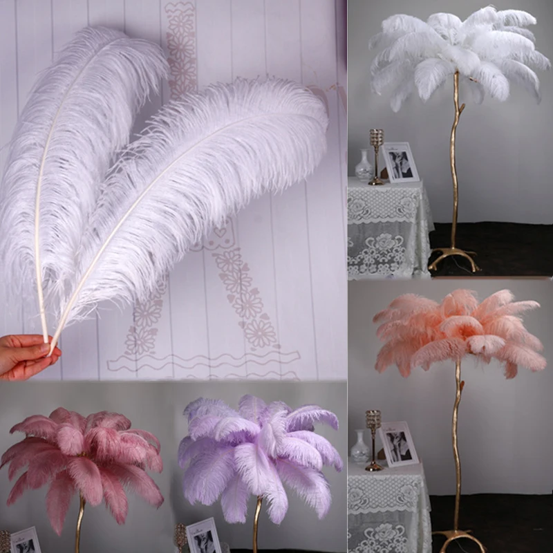 1pc Wedding Party Decoration Colorful Natural Leather Ostrich Feathers Ostrich Table Centerpieces Plumas Decor For Crafts