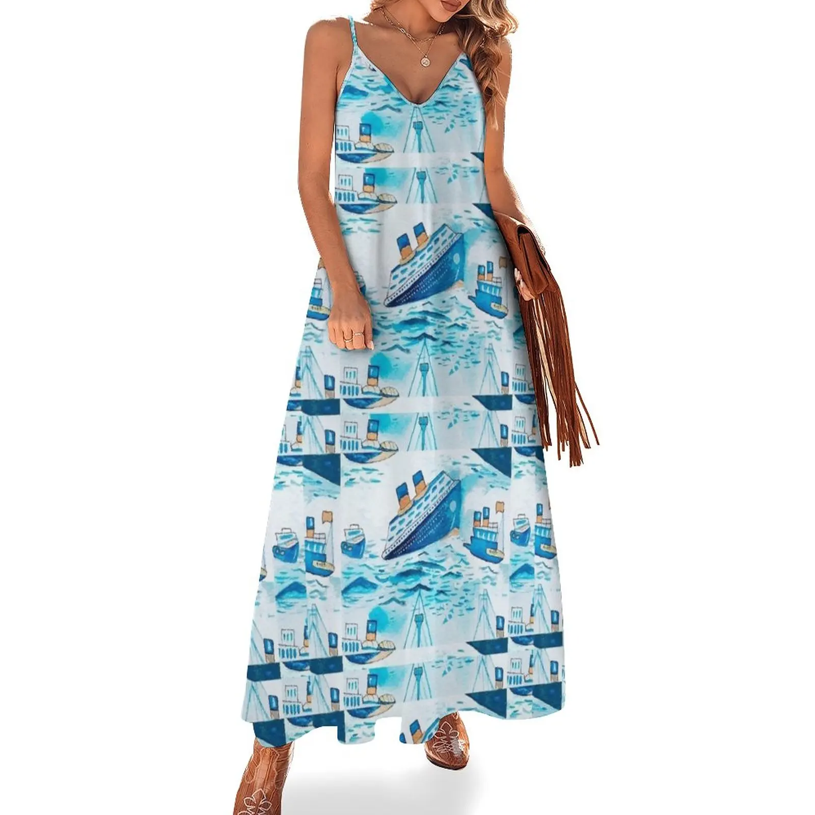 

Ferry Boat Scrub Cap Sleeveless Dress dresses for woman 2024 summer dress for women 2024