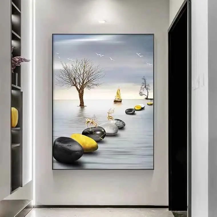 Side Open Decorative Painting of Meter Electric Box Covers Modern Pictures Poster Mural With Frame Home Living Room Wall Art