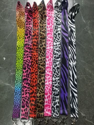 Set of 10 Leopard Print Lanyards with ID Badge Holder and Keychain (10 pcs mix)