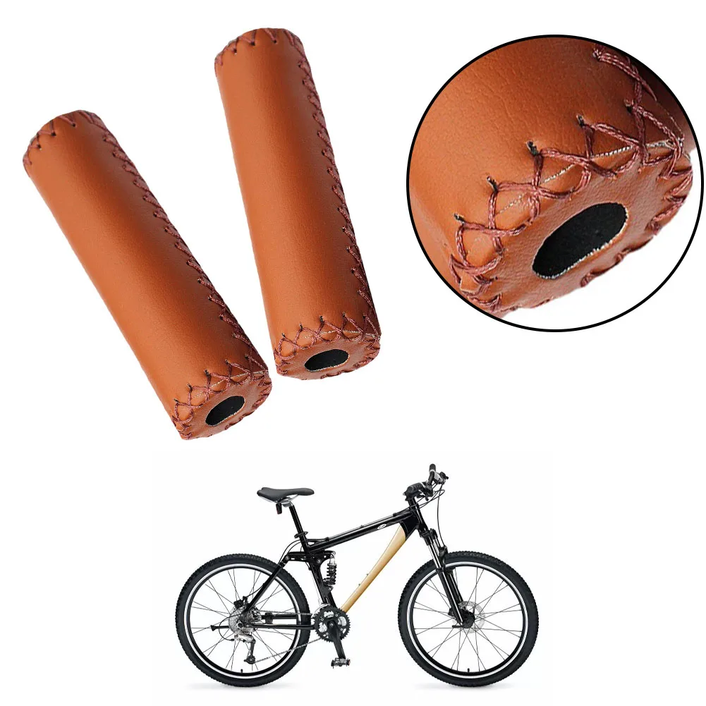 

Handlebar Grips Leather Bicycle Grips Vintage Bicycle Grips Retro Cycling Grip Bicycle Parts Bicycle Leather Handlebar
