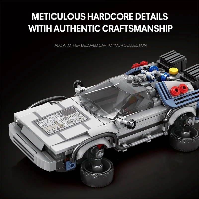 1:24 Classic Movie Racing Car Building Blocks MOC Model Sport Cars Toys Back Future Bricks Vehicle Festival Gifts for Boys Kids - 6