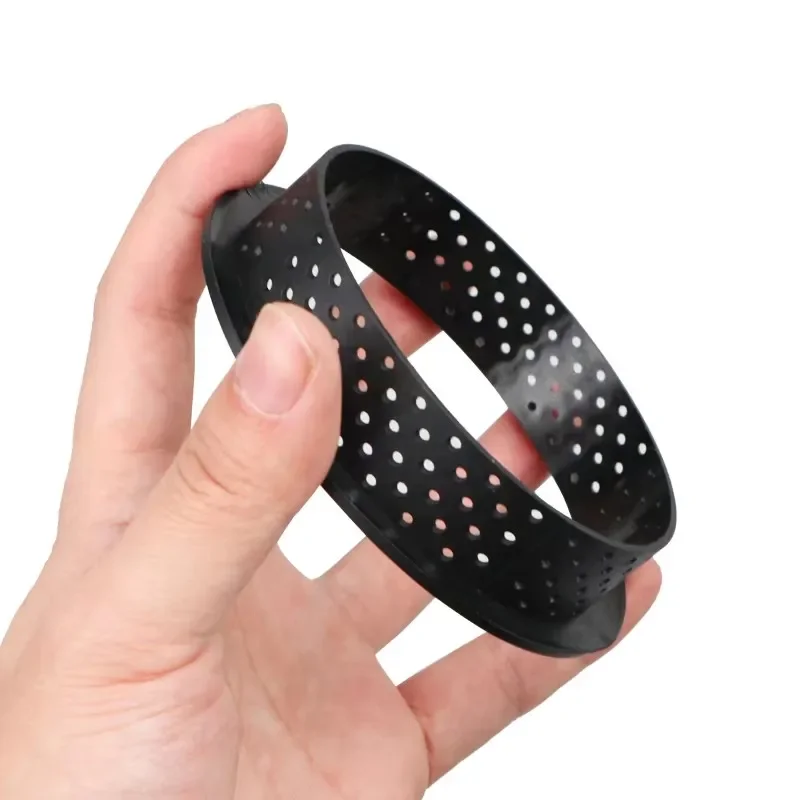 DIY Tart Ring Perforated Cake Mold 10PCS Round Mousse Circle Ring French Dessert Bakeware Cutter Pastry Decorating Tools
