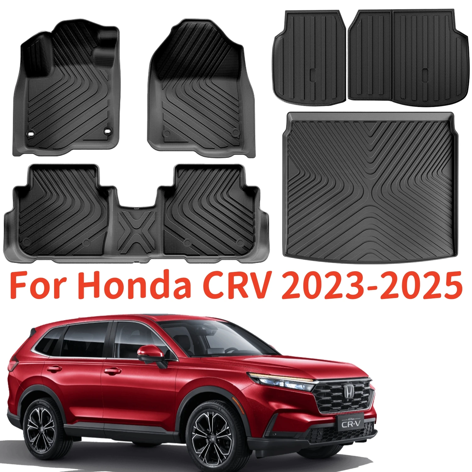 3D MAXpider KAGU 2nd Row Floormat - Black | 2023+ Honda CR-V (L1HD13221509)