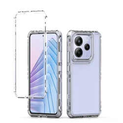Rugged Armor Shockproof Phone Case with Hard Plastic TPU Frame and Transparent Acrylic Back for RM Note14Pro Plus 5G (Clear)