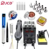 JCD 750W 8586D Soldering Station 2 IN 1 Hot Air Gun LCD Dual Digital Display Electric Soldering Iron SMD Welding Rework Station 1