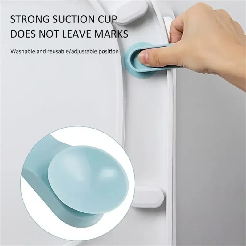 2pcs Strong Suction Cup Bracket Silicone Toilet Lapper Household Daily Necessities Ring Handle Lifter  Toilet Lid Handle Home