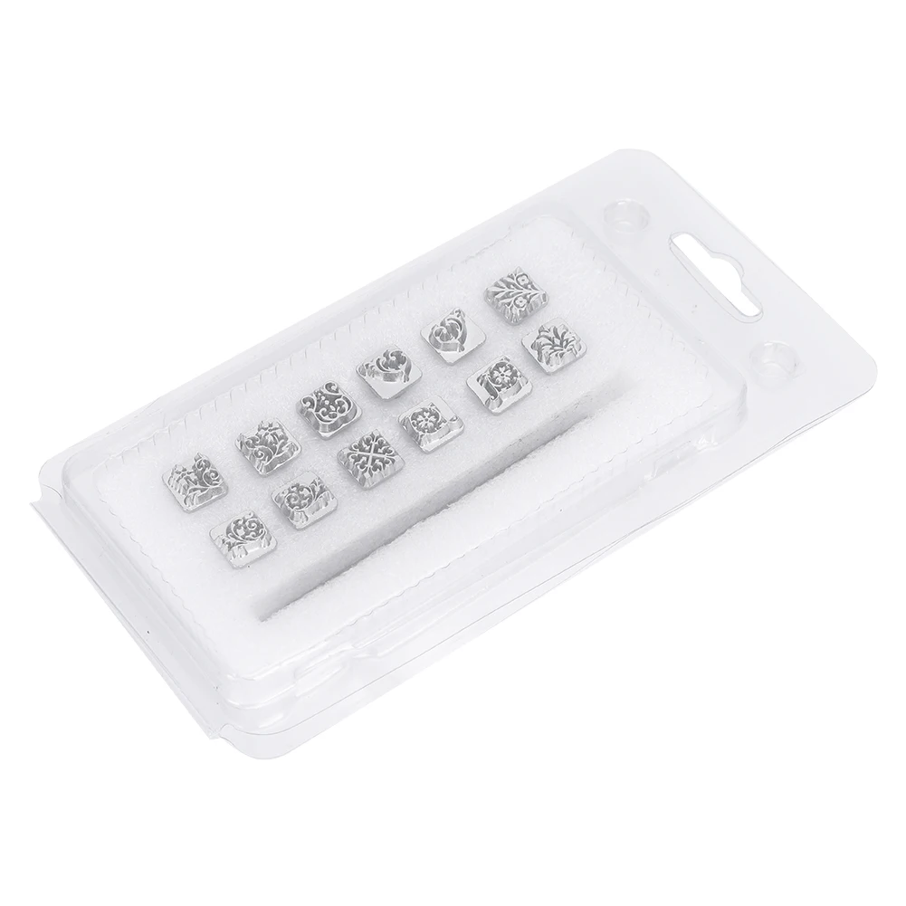 Zinc Alloy Stamping Punch Tool Tang Flower Design DIY Vegetable Leather Stamper Handle
