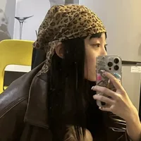 Retro Spice Leopard Headscarf Fashionable Retro Women's High Quality Scarf Elagant Bandana Neck Kerchief Head Bands Perfect Gift 1