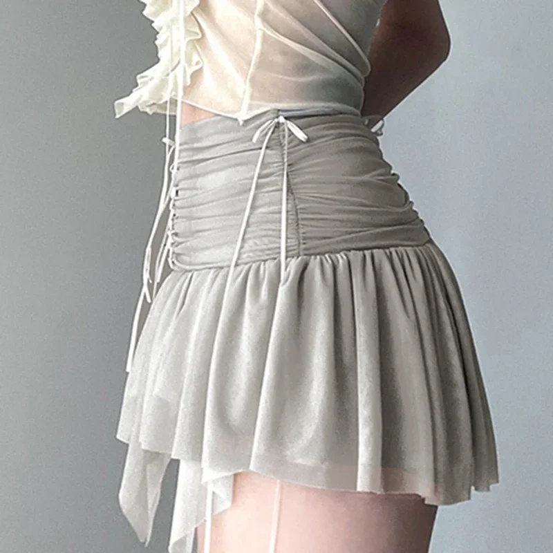 2024 New Fashion Trend Women's High Fanny Pack Buttock Irregular Fold Slim Skirt