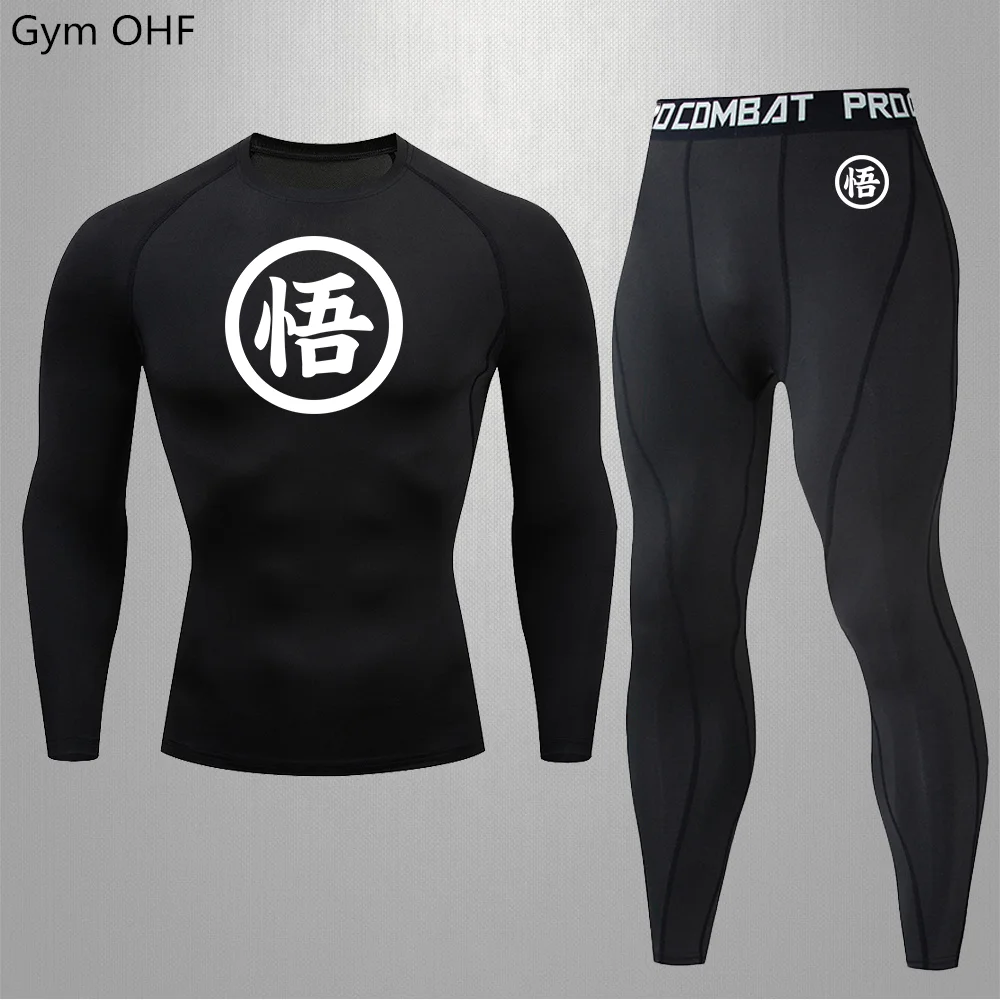 Compression Training Set Running Fast Drying Compression Clothes Autumn Sports T-shirts Fitness Badminton Training Clothes 5