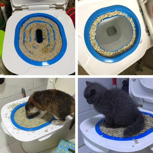 재사용 가능한 분리형 고양이 변기 훈련 키트, 고양이 화장실 트레이너, 고양이 쓰레기 상자 매트, 플라스틱 고양이 화장실 청소 액세서리 5