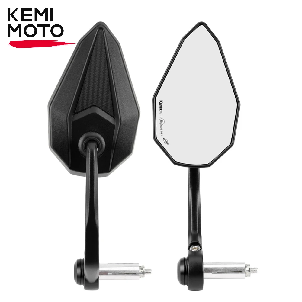 

Motorcycle Bar End Mirrors 360 Degrees Ball-Type Adjustment M8 Handlebar Mirrors Universal Emark Motorcycle Mirror Accessories