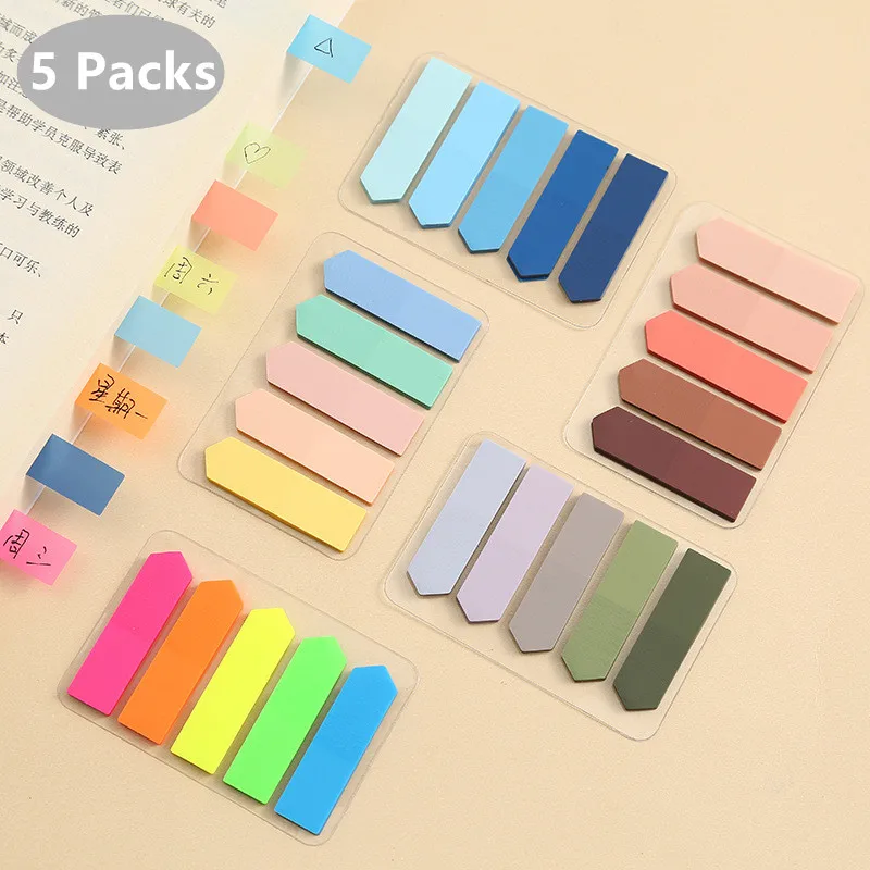 5Packs/Set Transparent Sticky Notes Self-Adhesive BookMarkers Annotation Reading Book Clear Tab Kawaii Cute Stationery 6packs set transparent sticky notes self adhesive bookmarkers posted it annotation reading book clear tab kawaii cute stationery