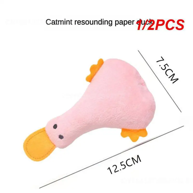 

1/2PCS Toy Sound Paper Included Pet Duck Toy Household Products Plush Toy Feel Comfortable 10g Stuffed Duck Cat Toy