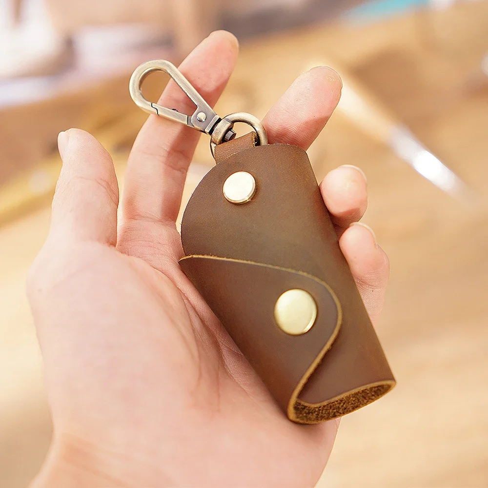 Genuine Leather Personalized Portable Mini- Key Package Fashion Creative Waist Hanging Key Bag Keychain Pouch Wallet