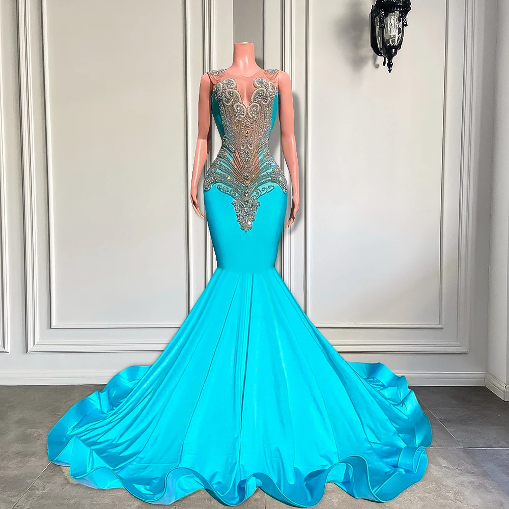 chinese dress ladies Sparkly Long Corset Mermaid Prom Dress main image 0
