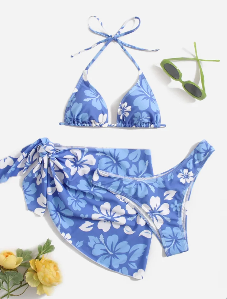 Swimsuit Skirt Bikini Three-Piece Set European and American Sexy