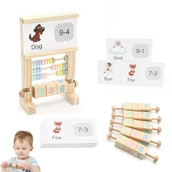 Montessori abacus board  Learning Stand Wooden Toys Counting Cognition Board Teaching Aids Early Education Math Toys Kids Gift