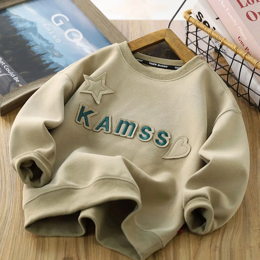 

Boy's Hoody 2023 Spring and Autumn New Loose Bottoming Shirt Top Pullover Shirt