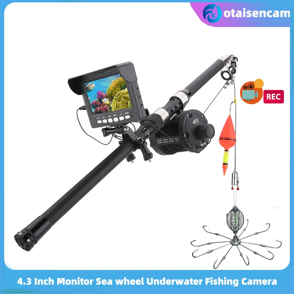

25M Cable 1000TVL Fish Finder Underwater 175 Degrees Sea Wheel Fishing Camera 4.3 inch DVR Monitor 10PCS LED Night Vision