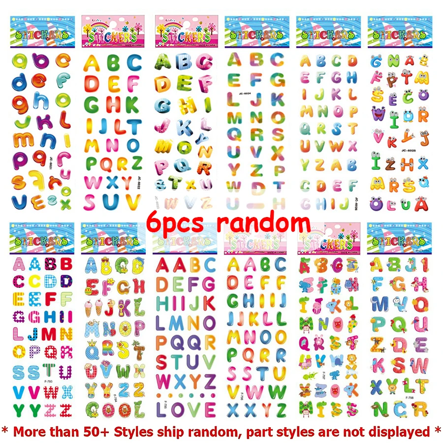 Cartoon Letter Design Bubble Stickers - Self-Adhesive Decorative Set
