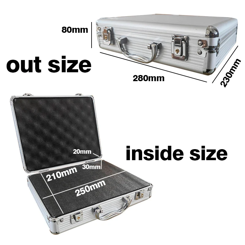Aluminum Alloy Tool Box Safety Instrument Equipment Suitcase Portable Professional Tool Storage Toolbox Organizer with Sponge 2