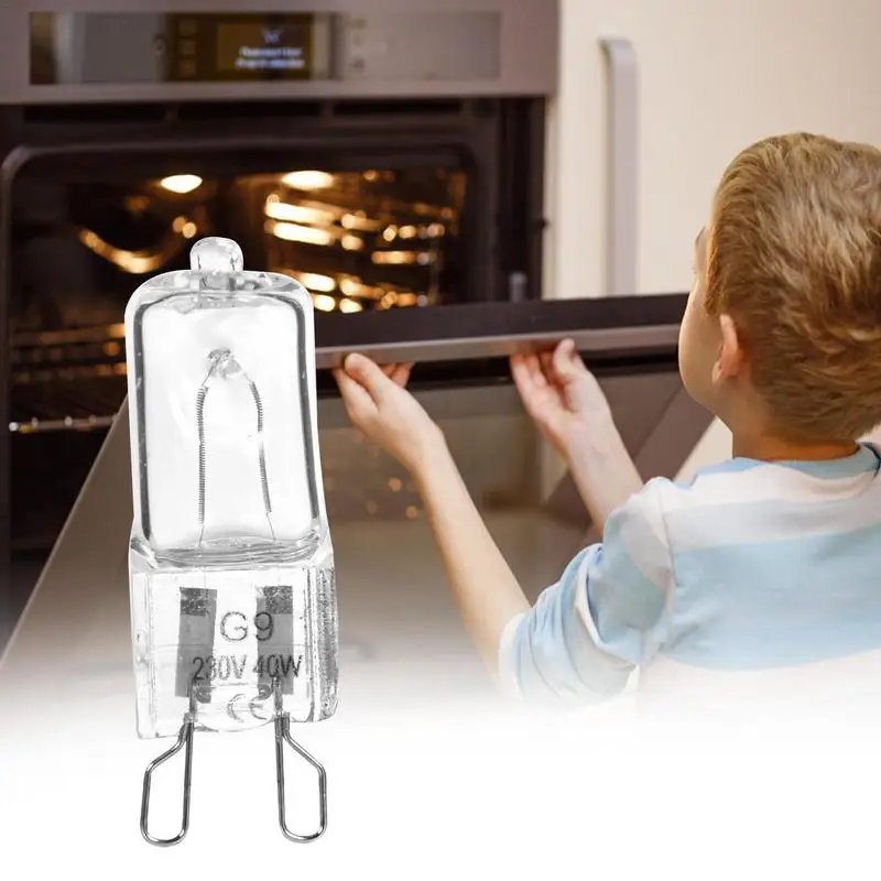 Oven Halogen Lamp Bulb G9 Lamp Head Microwave Light Bulbs 350 Lumens 2600K High-Temperature Resistant Refrigerator Light