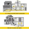 Chicken Coop Extra Large Chicken House for 8-10 Chickens, Outdoor Wooden Hen House Poultry Cage w/Two Nesting Boxes, Large Run 5