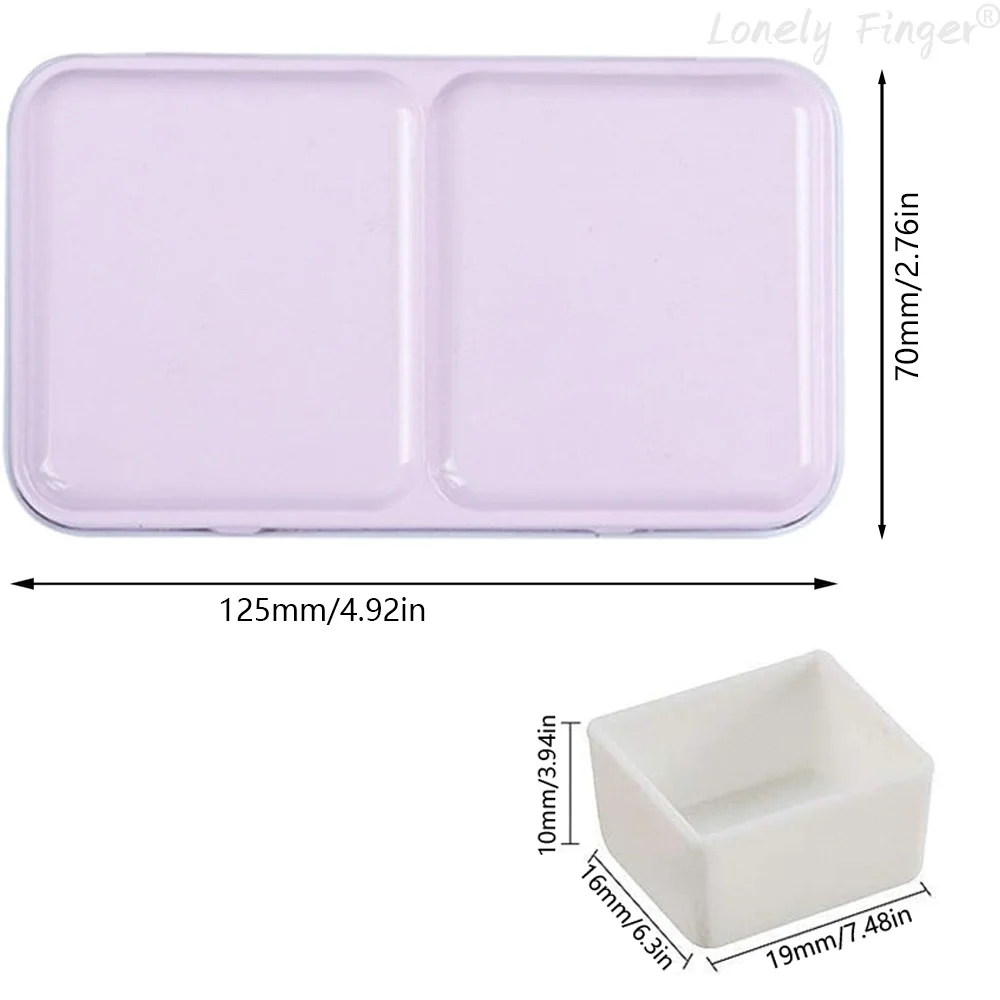Empty Watercolor Palette, Metal Watercolor Tin with 14pcs Half Pans Paint Case with Lid Paint Box for Travel Gouache Painting 2
