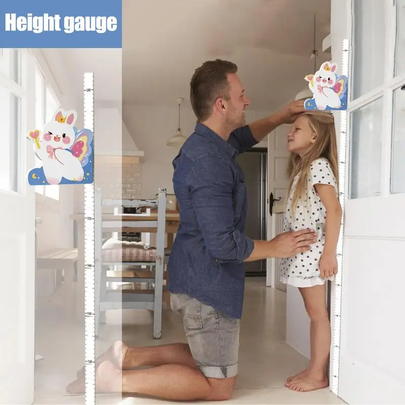 Height Measurement Ruler for Kids Height Growth Chart with Magnetic Bunny Decoration 65-183cm Removable Gauge for Boys Girls